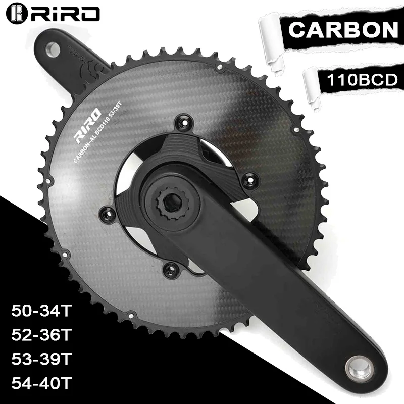 

Riro Carbon Crankset 2X11/12 Speed 165Mm 170Mm 172.5Mm Road Bike Crank Ultralight Bicycle Crankset 50-34T for Shimano Bike Parts