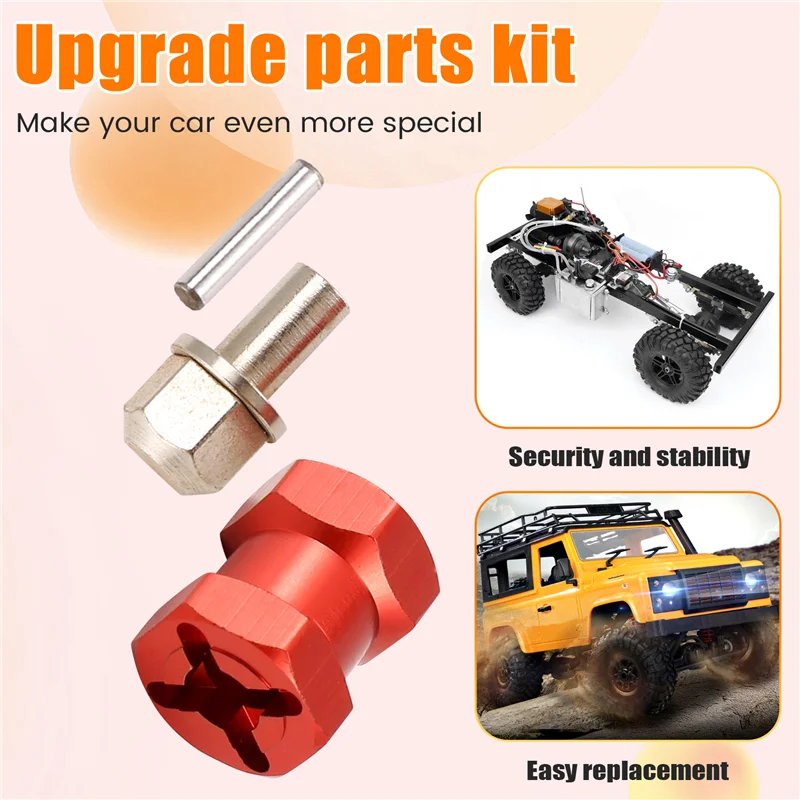 Practical-4Pcs Aluminum 12Mm Hex Wheel Hub Drive Adaptor Extension Combiner Coupler For 1/10 RC Car Crawler SCX10 D90