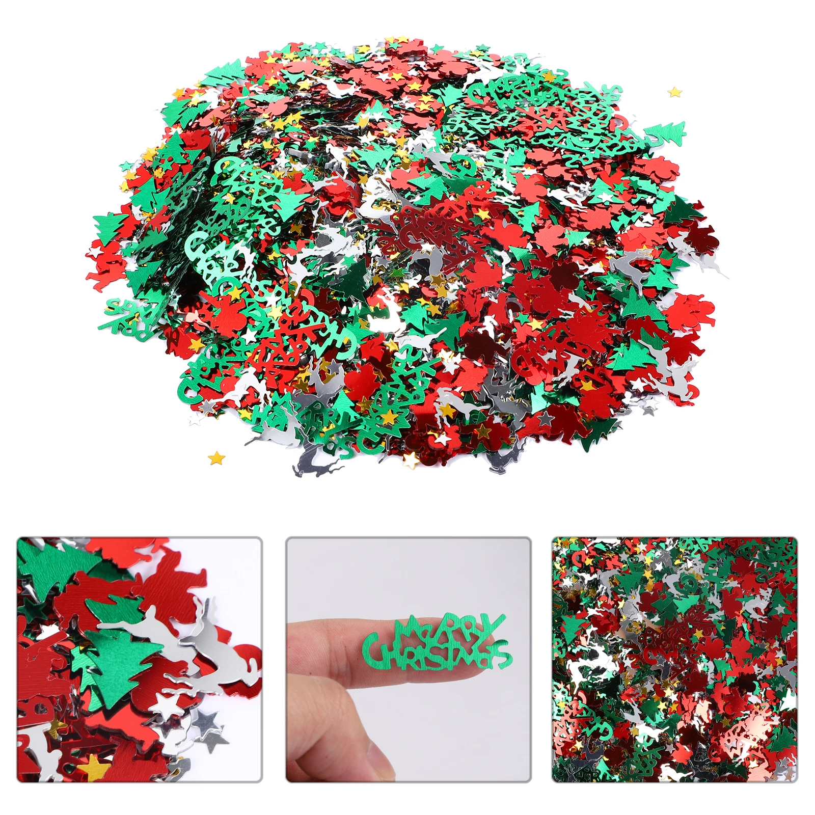 

Christmas Confetti Decor Creative Ornaments Xmas Tree Flash for DIY Beautiful Plastic Props Snowflake Glitter