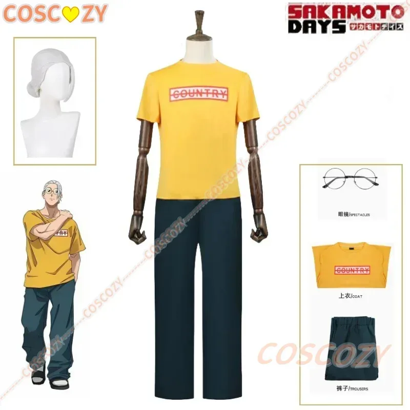 

Hot Anime Sakamoto Days Sakamoto Taro Cosplay Costume Wig Glasses Sakamoto Taro Suit Halloween Party Uniform for Women Man