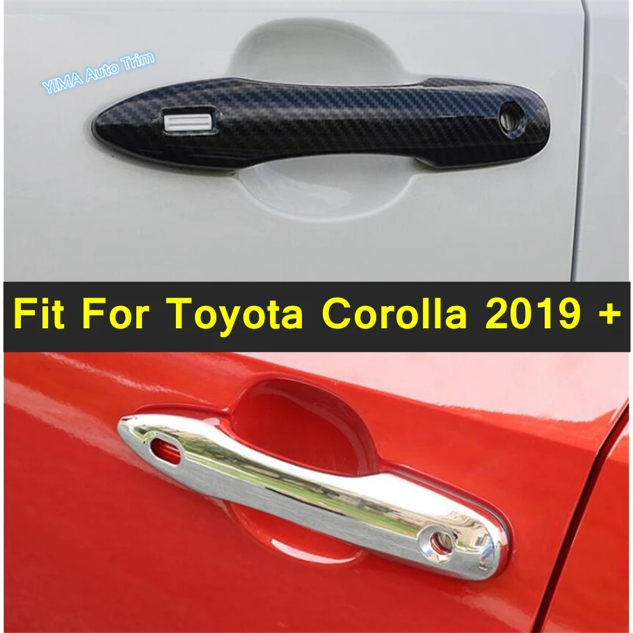 

Shiny / Carbon Fiber Auto Outside Door Pull Handle Cap Decor Sticker Cover Trim ABS Accessories For Toyota Corolla 2019 - 2023