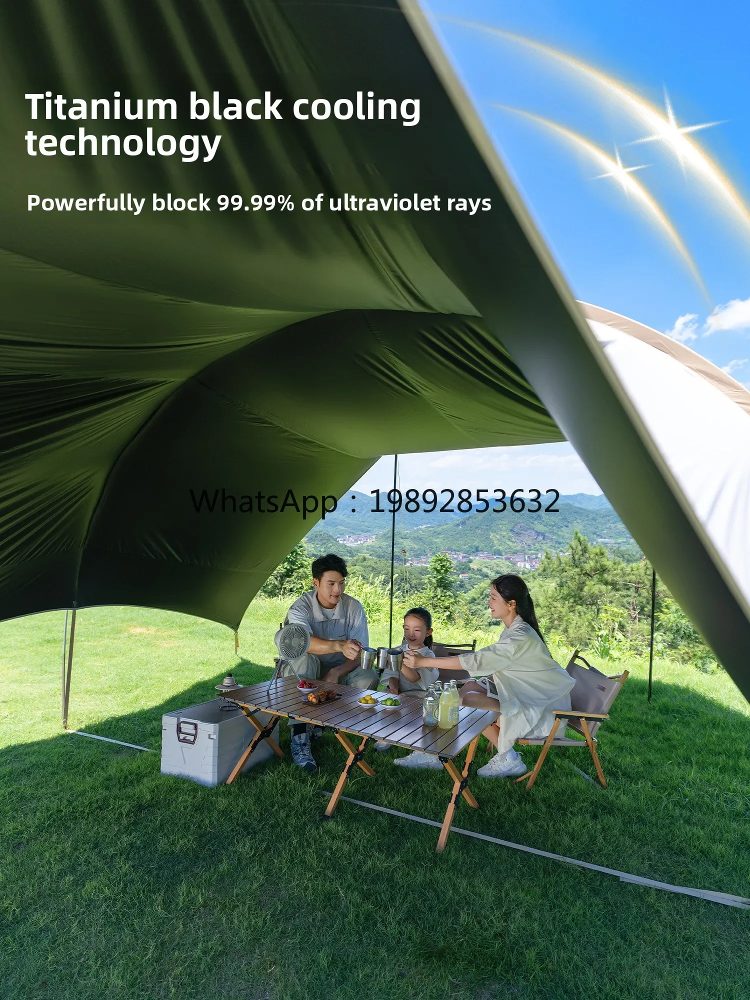 LYY Vinyl Habibi Canopy Tent Outdoor Large Overnight Camping Picnic Equipment Full Set Sunshade Shelter