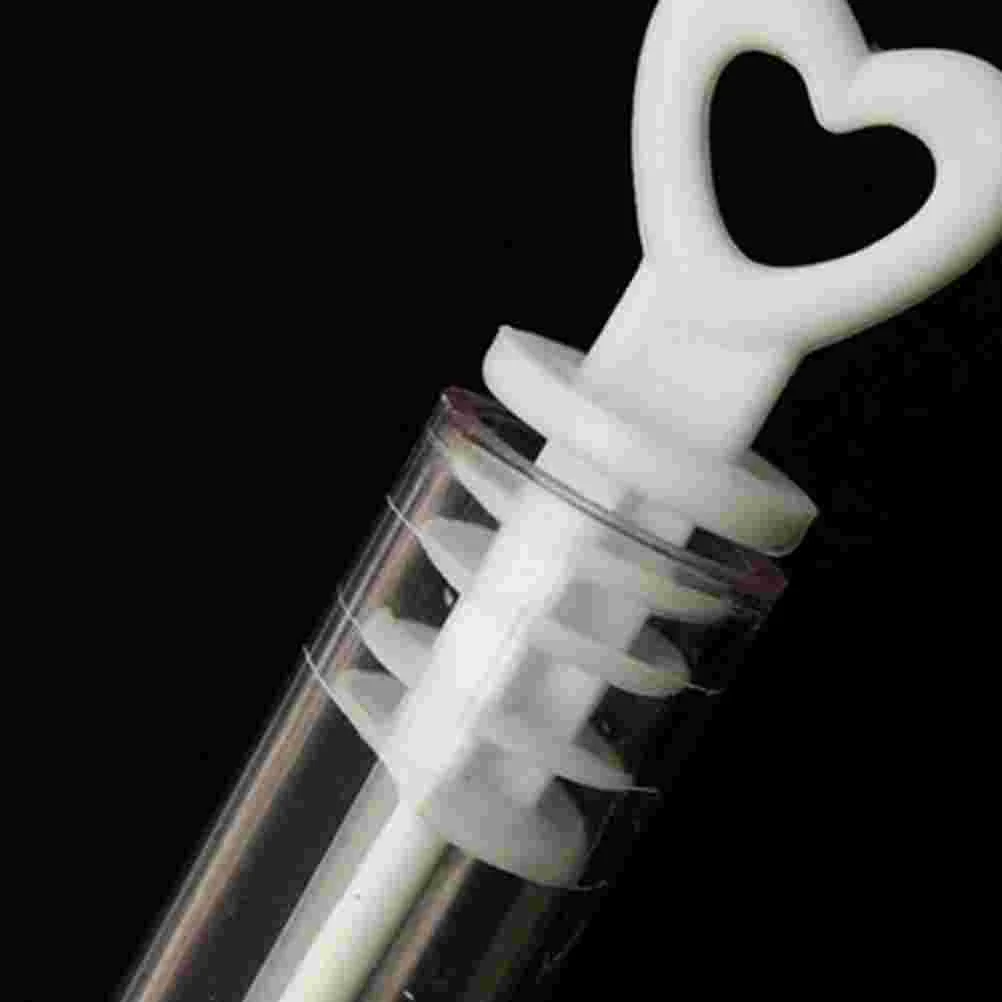 24 Pcs Heart Shaped Bottles with Bubber Stick Bubble Empty Soap Liquid Portable