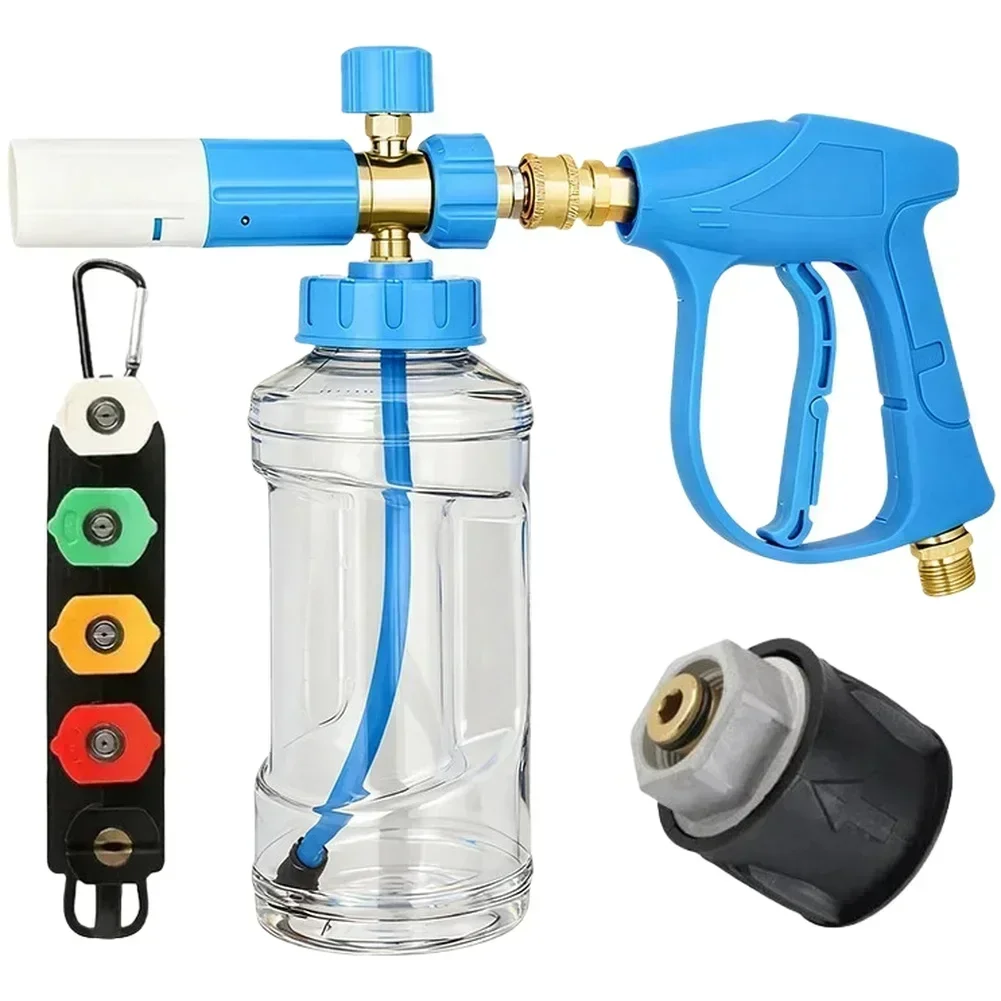 For Pressure Washer Foam Pot Kit with 5 Nozzles for Customized Foam Concentration Suitable for Car Washing Window Cleaning