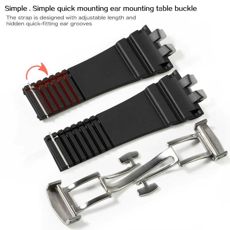 Compatibile con cassa in acciaio inossidabile GM-B2100 e cinturino in caucciù fluorurato per la modifica degli accessori dell'orologio.