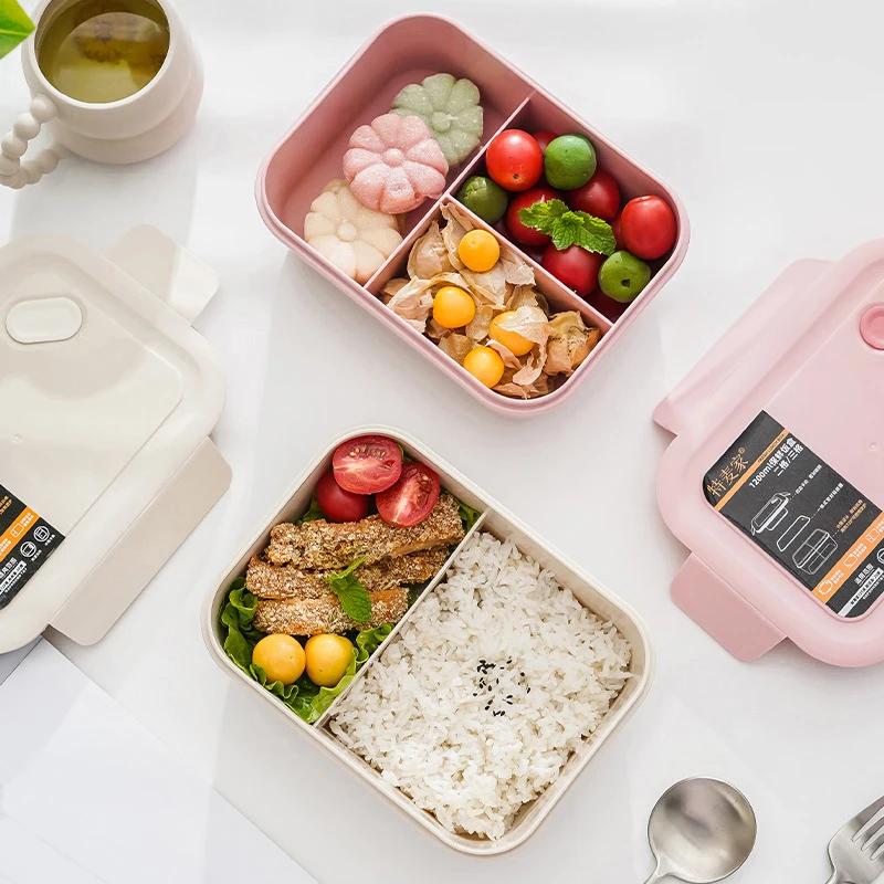 

Lunch Box Healthy Material PP Fruit Salad Lunch Box Food Container Suit for Office/School 1200 ml