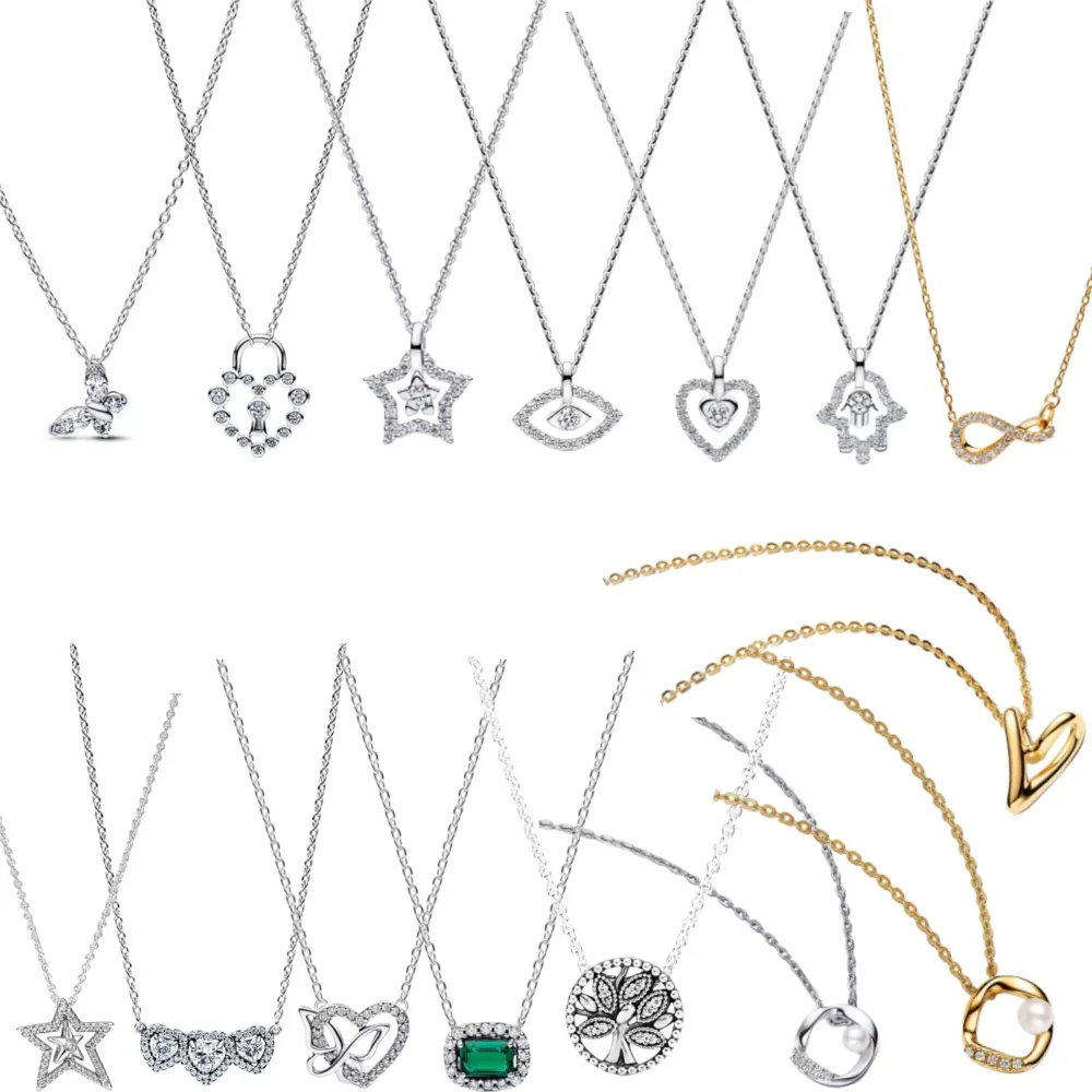 2026Hot Selling 925 Silver,Heart-Shaped,Pentagonal,Palm,Eye,Necklace Suitable for Women's Exquisite High-quality Jewelry Gifts ﻿