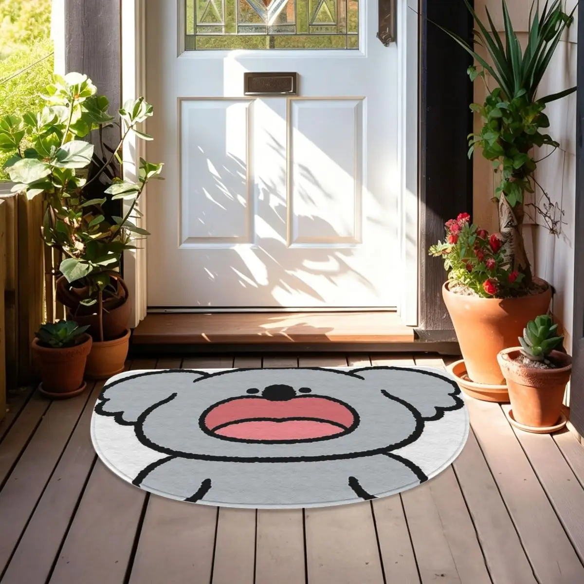Animal Meme Koalas Soft Flannel Half Round Doormat Non Slip Bathroom Mat Absorbent Floor Carpet for Living Room