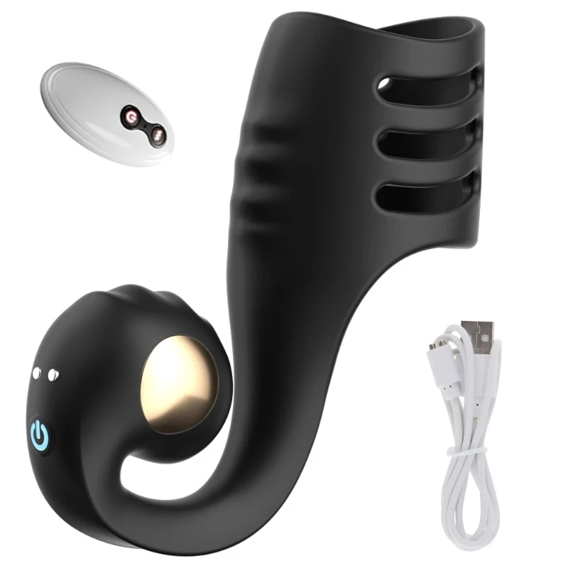 Penis Ring Vibrator Cock Ring Sleeve Snail-Shaped 10 Modes Remote Control Penis Sleeve Clit G-Spot Vibrators Sex Toys for Man