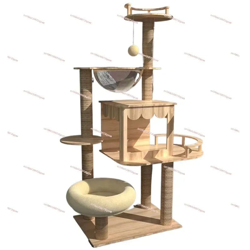 

Wholesale Modern Cat Tower Climbing Frame Cat Trees Scratcher For Small Pet Wooden House Condo