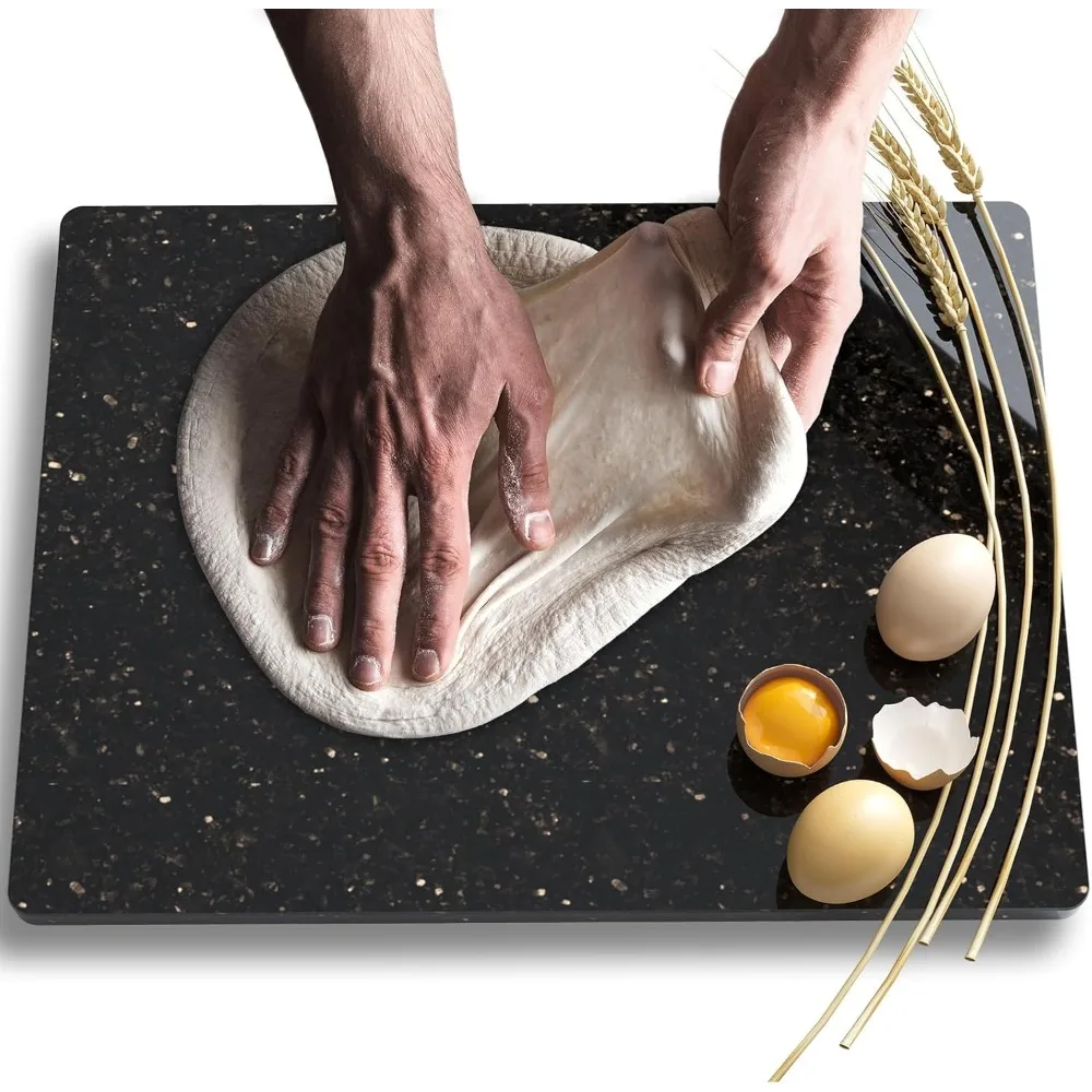 

Natural Black Granite Cutting Board For Kitchen 16x20 Inch,With Non-Slip Feet,For Cake Dough,Large Marble Stone Pastry Slab
