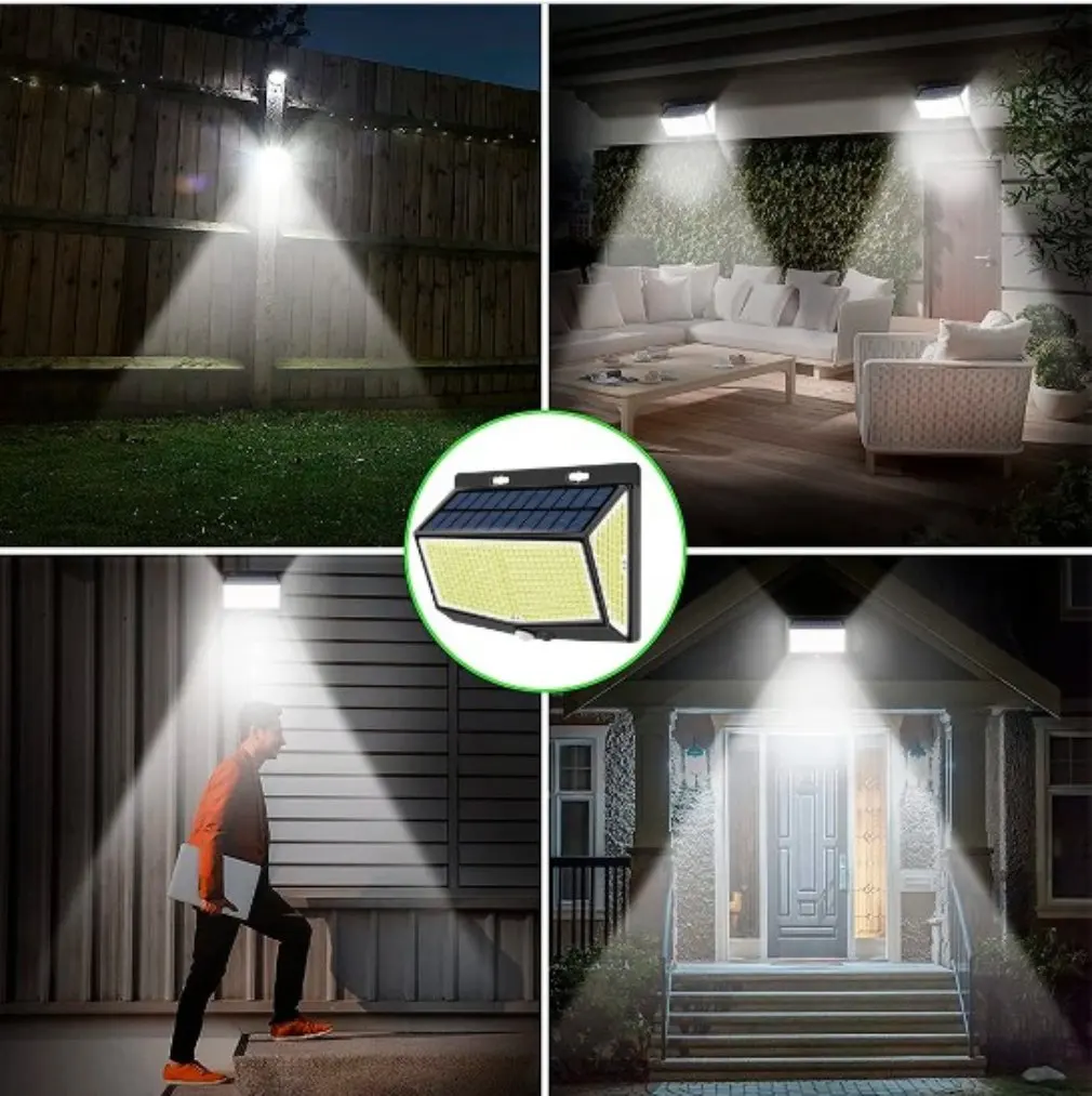 Imagem -05 - sem Fio Motion Sensor Luz Solar Impermeável Lâmpada ao ar Livre Decoração do Jardim Holofotes Luzes de Parede 48leds Novo