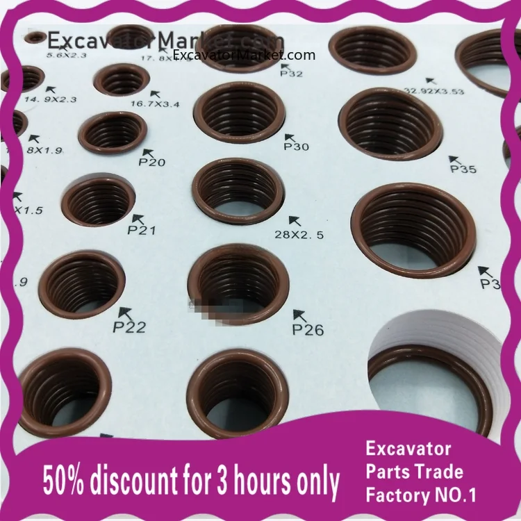 

High Quality For Kobelco SK ZX HYUNDAI SUMITOMO DAEWOO DOOSAN CAT PC SY EC Fluorine rubber O-ring big box Excavator accessories