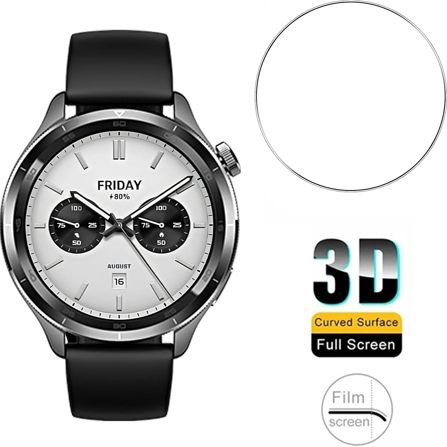 3 قطع من واقي الأفلام الزجاجية المقسى لساعة Xiaomi S4 الذكية وواقي الشاشة وملحقات الفيلم الزجاجي