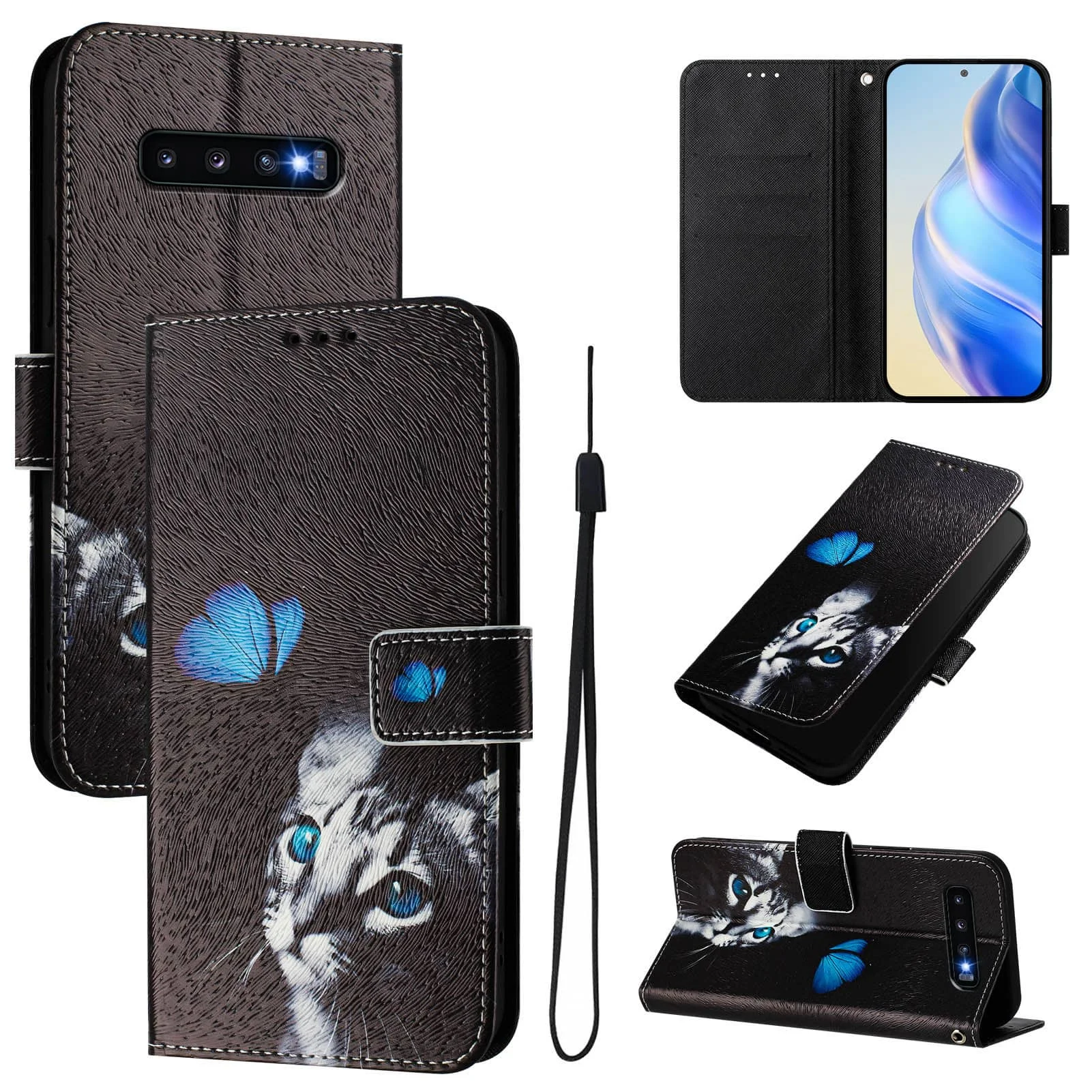 

WEFOR для Samsung Galaxy S10E S10 S9 S8 Plus S7 S6 Edge Чехол-кошелек - с держателем для карт Флип-чехол через плечо Симпатичный эстетический чехол