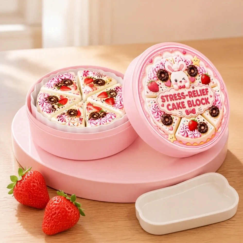 Finger Button Simulation Cake box Set Fingertip Pressure Key Cap Clicker Cake box Keyboard Clicker Toy 360° Rotation