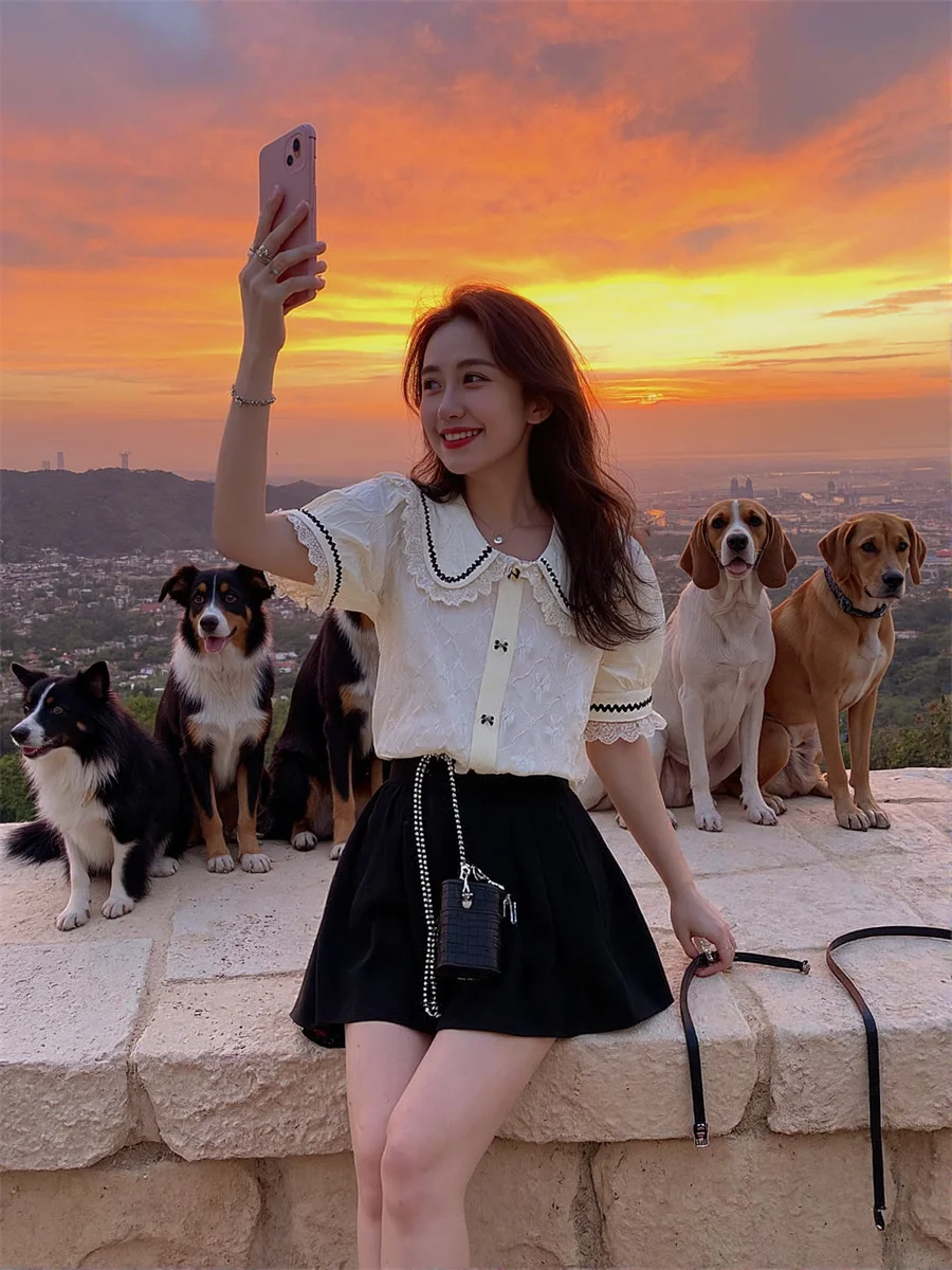 Camisas de renda fofas para mulheres blusas de algodão roupas femininas primavera sólida subcultura outono designs seda pena lantejoulas chinês ol