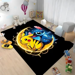 Alfombra con patrón de Pikachu de Pokémon, felpudo creativo de Anime japonés para sala de estar y baño, decoración del hogar y dormitorio