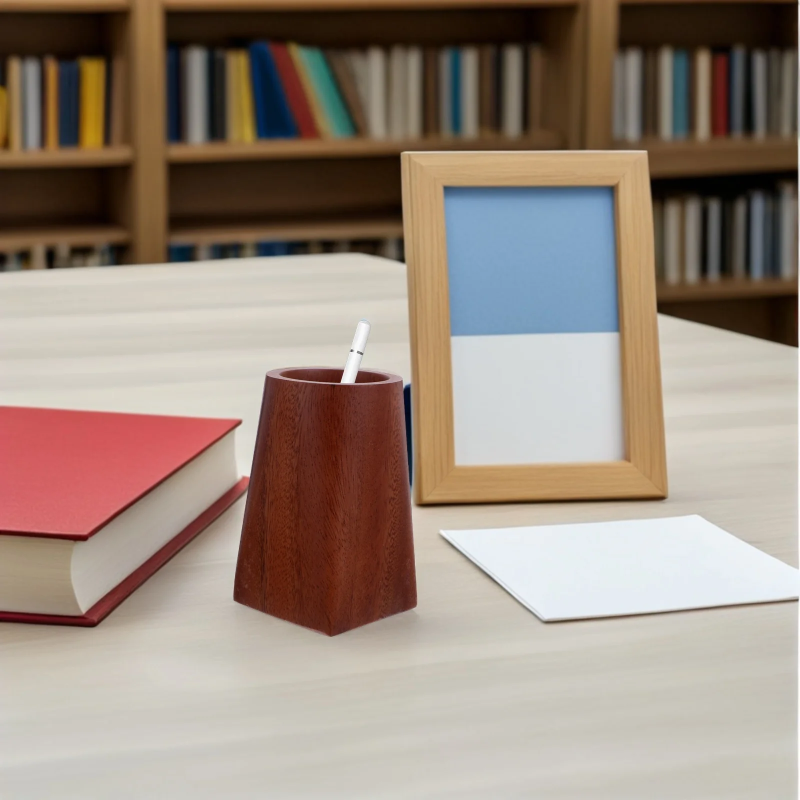 

Walnut Wood Pen Holder for Desk Office Organizer Pencil Cup Makeup Brush Storage Stand Display Container Wood Desktop