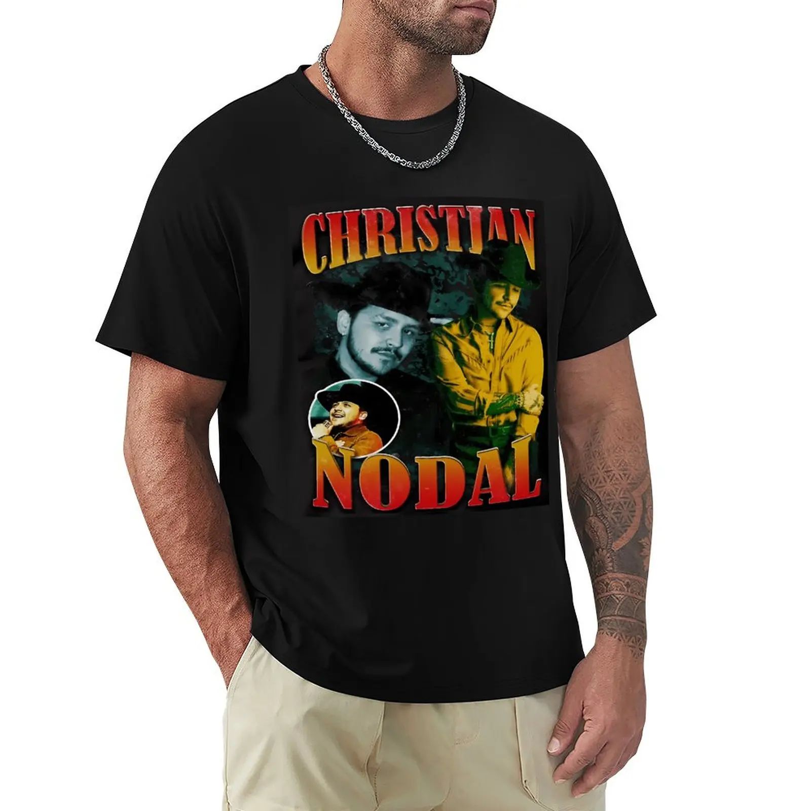 Camiseta Christian Nodal, camiseta informal relajada de manga corta