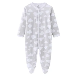 Kiddiezoom Fashion White Cloud Print Long Sleeve Causal Baby Boy Girl Rompers Soft 100%Cotton Infant Jumpsuits Newborn clothes