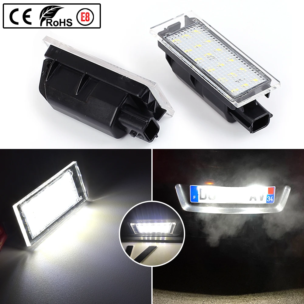 Car LED License Plate Light For Renault Megane 2 Clio Laguna 2 Megane 3 Twingo Master Vel Satis Accessories Canbus No Error Lamp