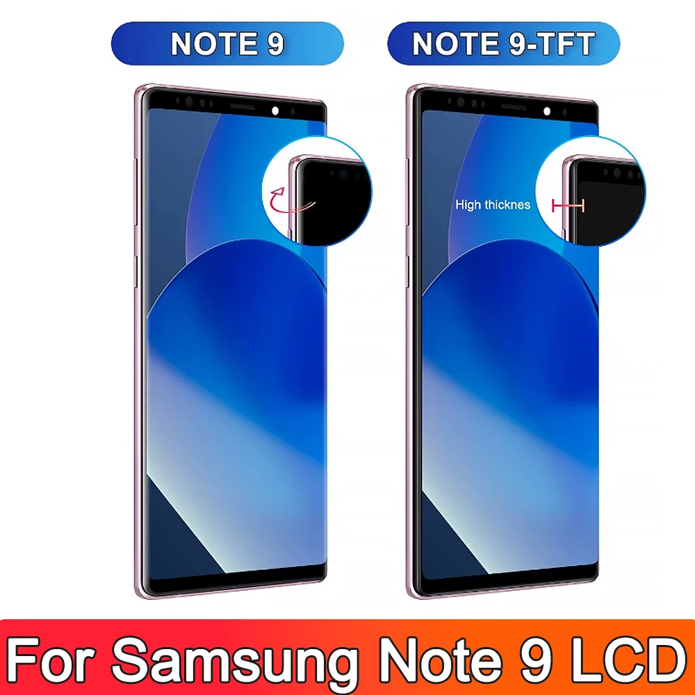 100% Test For Samsung Note9 LCD Display Touch Screen Digitizer Assembly For Samsung Note 9 N960F N960U N9600 LCD Frame