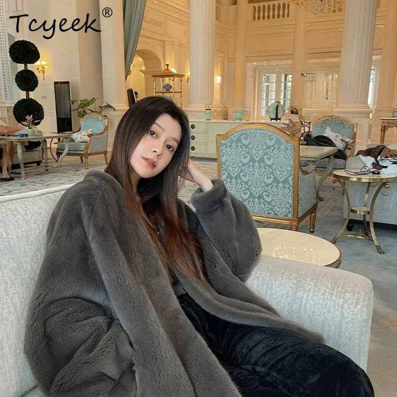 

Tcyeek Luxury Natural Mink Fur Coat Woman Whole Mink Jacket Women Mid-long New in Coats Fashion Winter Clothes Fourrure Femme