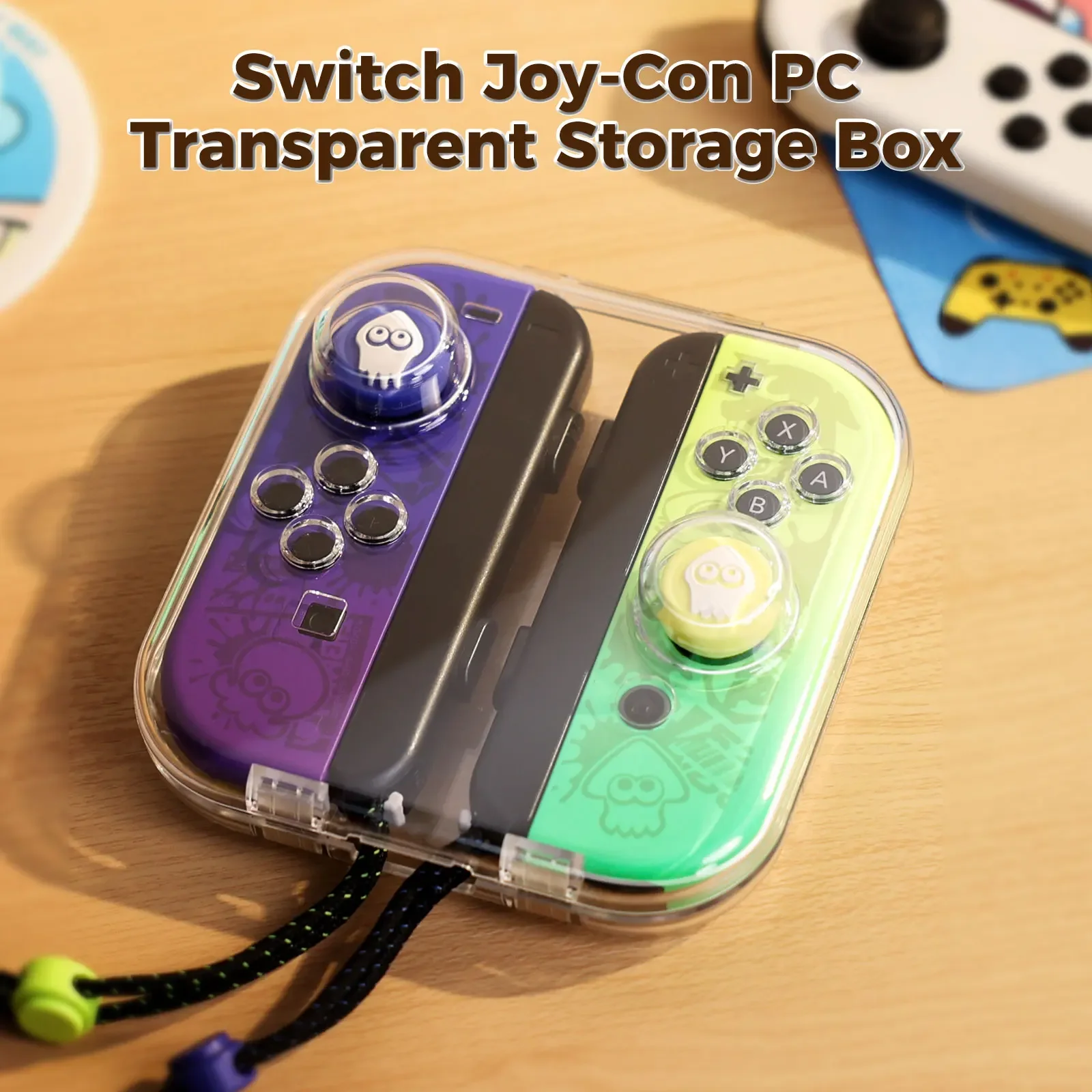 Coque de protection transparente pour Nintendo Switch, poignée LED, coque en cristal, anti-poussière, haute perméabilité, absorption magnétique PC,