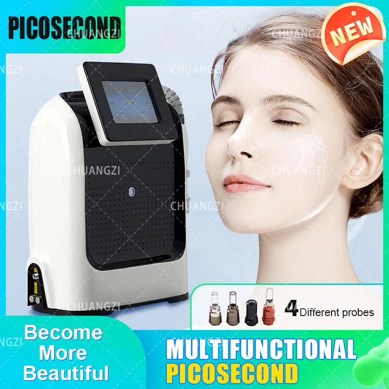 Laser penghilang tato profesional Nd Yag Pico mesin Picosecond cuci alis saklar Q 2024 portabel 1064nm 523nm