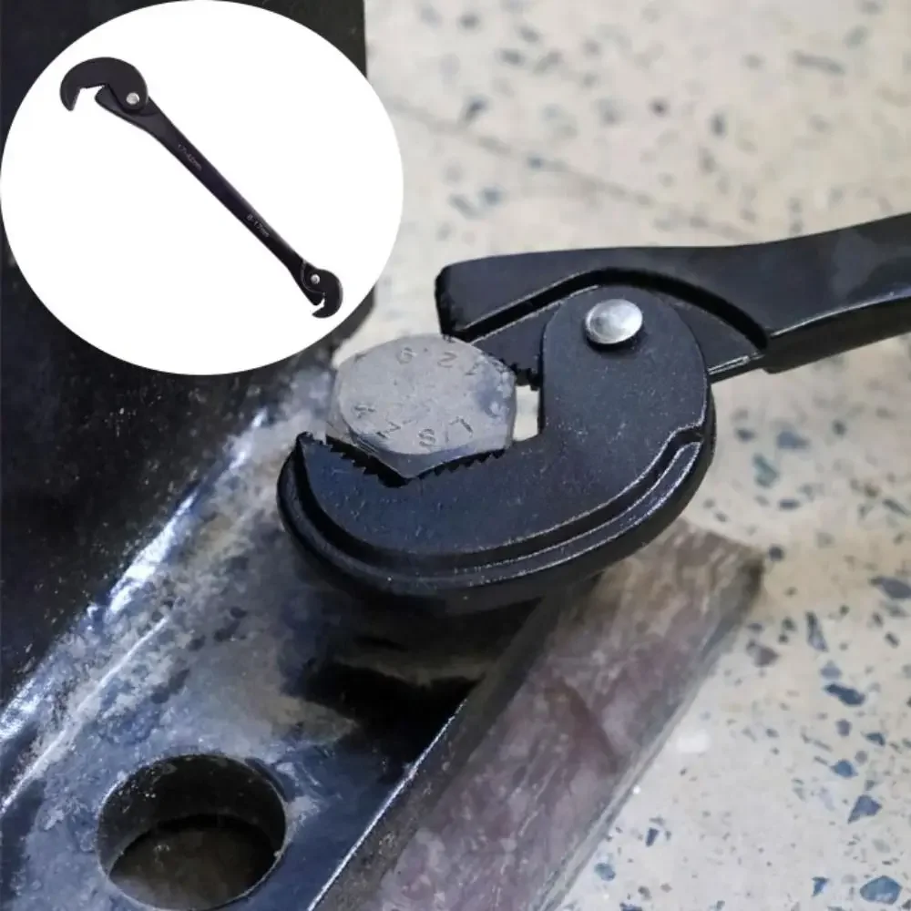 Industrial Grade Multifunctional Tool High Hardness Continuous Teeth Adjustable Wrench Movable Hook Design Portable Basin Wrench