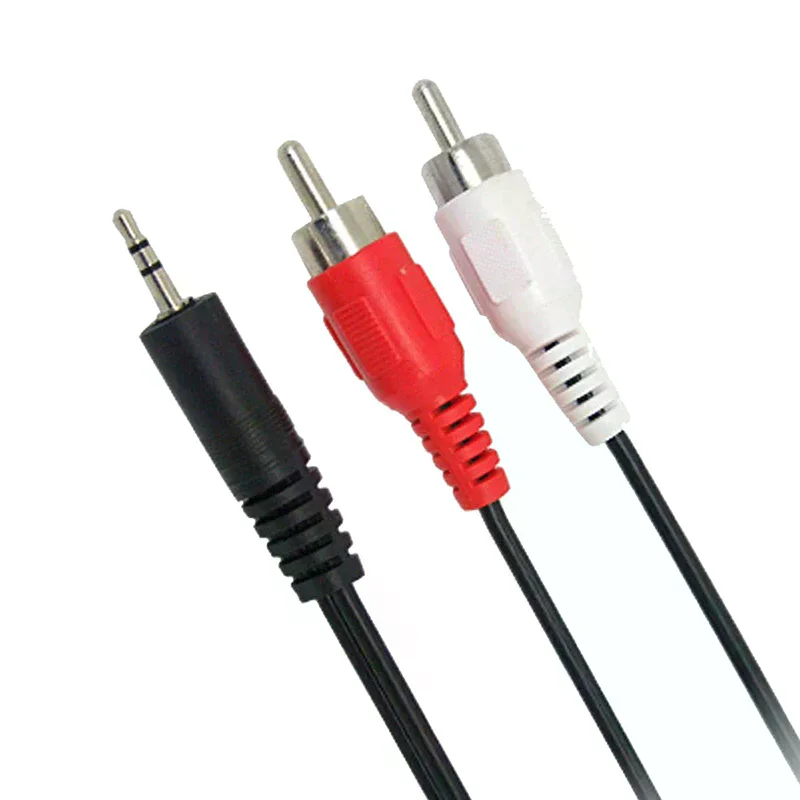 3.9 Feet 3.5mm Plug Jack to 2RCA Male Audio Cable Splitter Phone to Speaker 1.2m