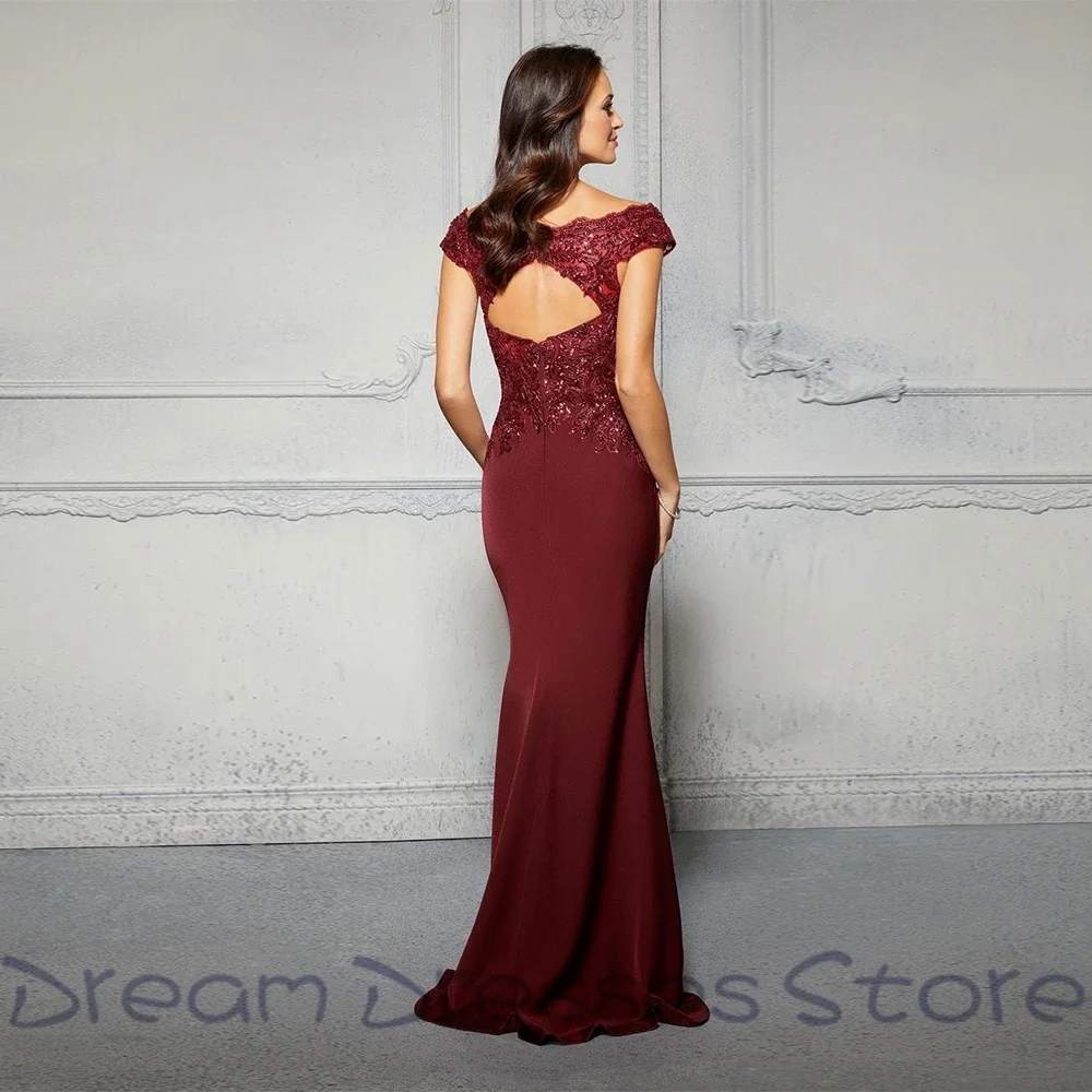 Retro Applique Satin Mother Of Bride Dresses Sleeveless Open Back Floor Length Dress for Wedding 2024 Summer Mère Formelle