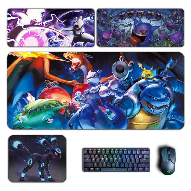 アニメポケモンマウスパッド-gengar-greninja-ミュウツーリザードンイーブイ-xxl-マウスパッドコンピュータキーボードパッドマンガアクセサリーデスクマット