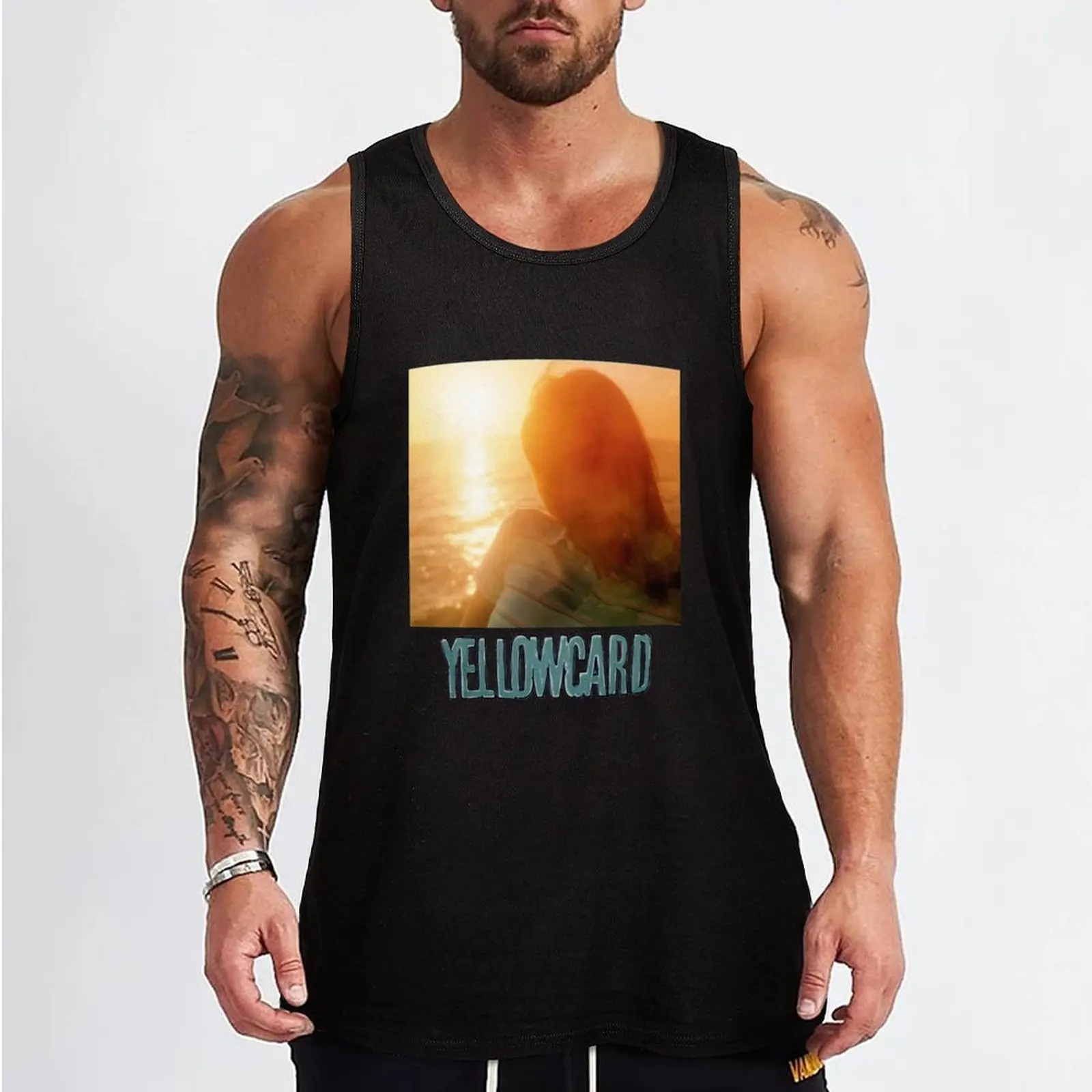 Men_s Yellowcard Ocean Avenue 34 Sleeve Raglan Baseball Tank Top Men's sleeveless gym shirts Men's t-shirts