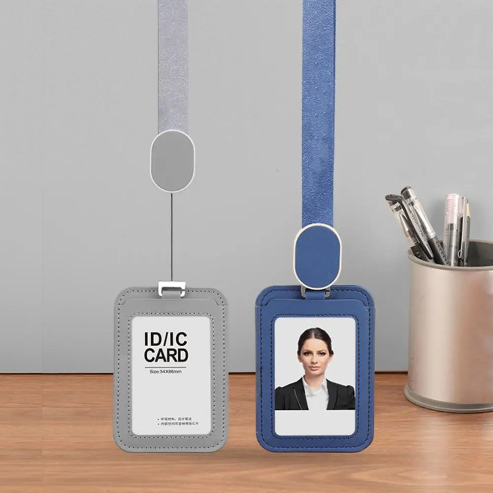 Retractable Reel Work Card Holder Transparent Id Card Holder Transparent Design Id Badge Holder with Durable Lanyard for Work