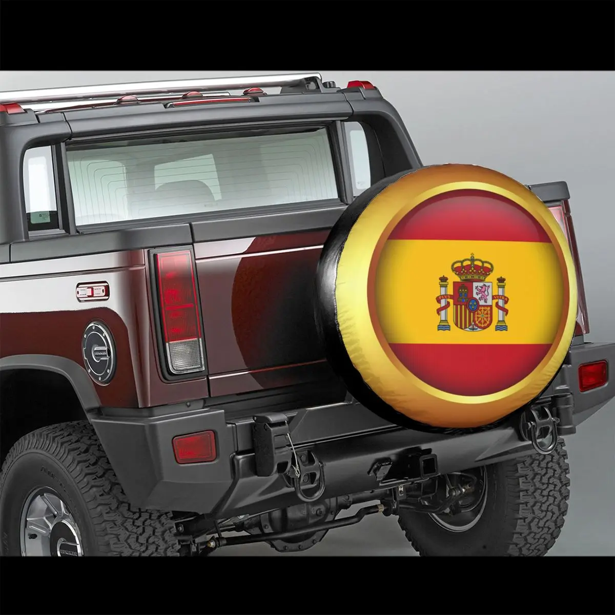 Spain Coat Of Arms Spare Wheel Tire Cover Case Bag Pouch for Jeep Pajero Spanish Flag Vehicle Accessories 14