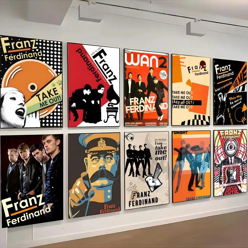 Franz Ferdinand Band Indie Rock Poster Self-adhesive Advanced Aesthetic Printing Paper Wall Art for Living Room Home Decor