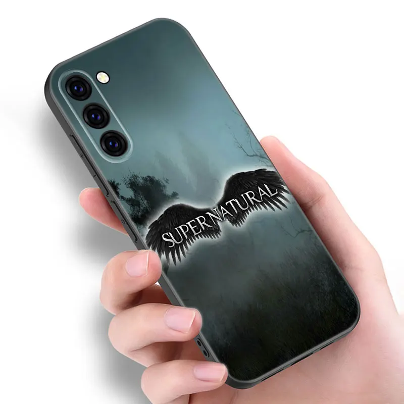 Supernatural SPN Dean Sam Black Silicone Phone Case For Samsung Galaxy S20 S21 S23 S24 FE S22 Ultra S8 S9 S10 Plus