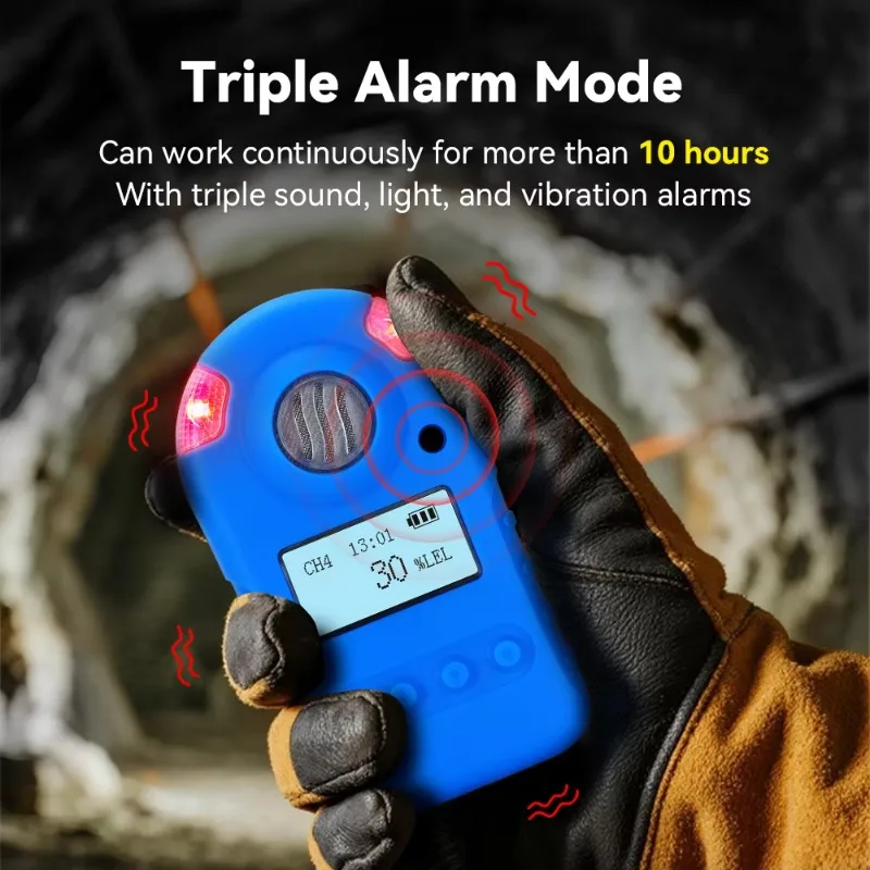 BH-90 Handheld Multi-Gas Detector for CO2 High Accuracy Light/Sound/Vibration Alarm Portable Safety Device with 1 Year Warranty
