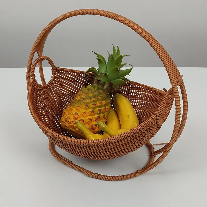 Cradle Creative Fruit Basket Storage Dried Fruit Plate Imitation Vine Weaving Basket Home Snack Candy Afternoon Tea Tray Basket