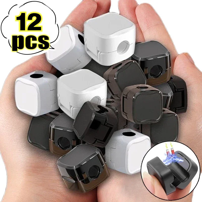 

12/1pcs Magnetic Cable Clips Adjustable Cord Holder Under Desk Cable Management Wire Keeper Home Office Cables Clip Organizer