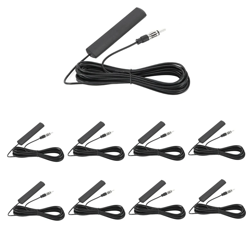 9PCS Car FM Radio Antenna Patch Amplifier For Car Windscreen Mount 5M Cable ANT-309