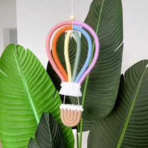 Nordic Stoff Heißluftballon Wand Hanging Ornamente Baby Kinder Kinder Zimmer Makrame Rianbow Kindergartendekoration 8 Hauptverkäufe warme Wandluft Balao - №8