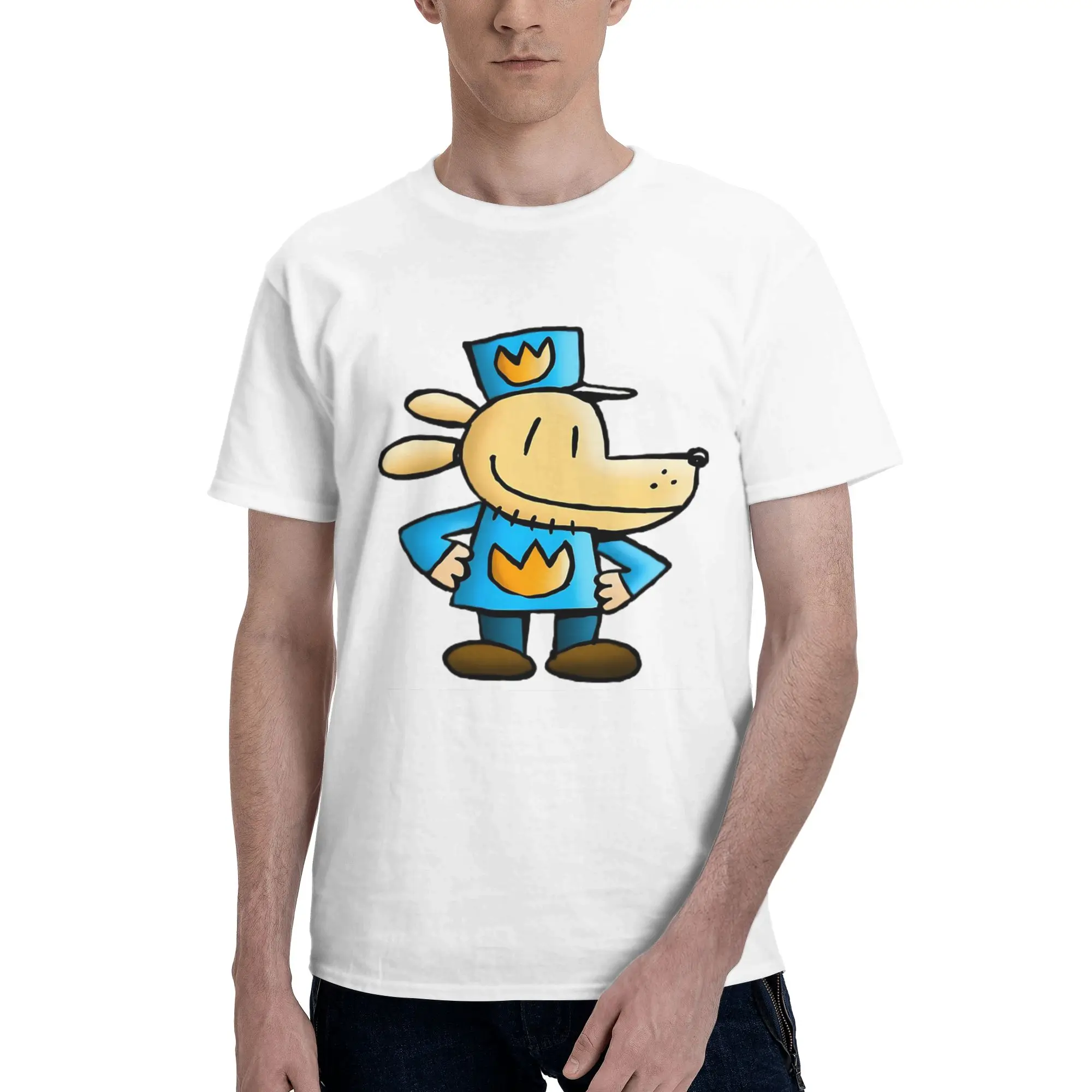 

Футболка из 100% хлопка с рисунком собаки и человека, мужские забавные футболки, мужские футболки с круглым вырезом и коротким рукавом, S-6XL