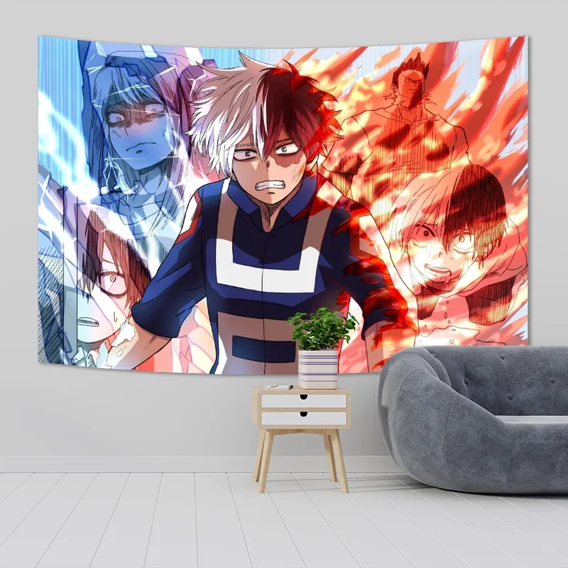 My Heros Academia Wall Tapestry Kawaii Room Decor Cartoons Anime MHA Art Poster Wallpaper Mural Tapestry Teen Bedroom Decorat #