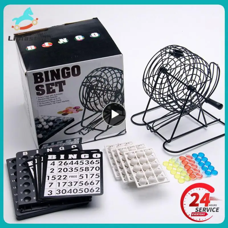 

Bingo Machine Portable Durable Reusable Friend Home Party Entertainment Game Family Party Accessories Outdoor Camping Equipment