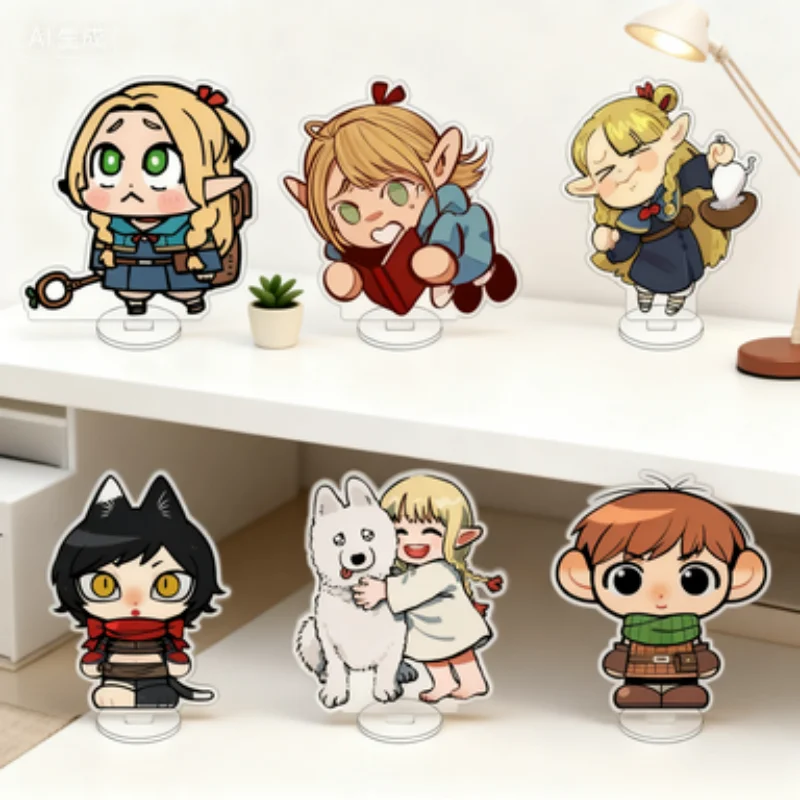 Fans Gifts Delicious in Dungeon  Character Marcille Cute Plate Desk Decor Holiday gifts Anime HD Acrylic stand standing 10CM