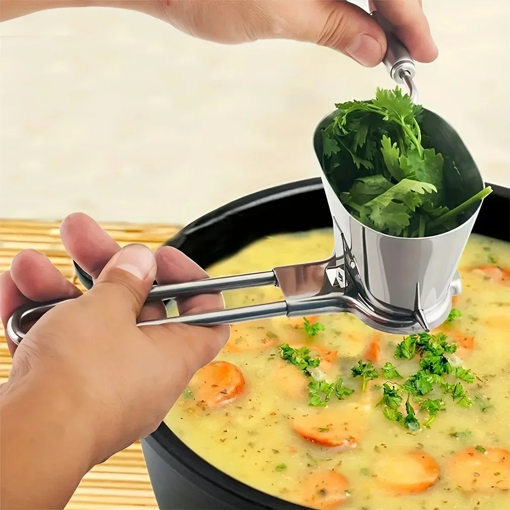 Manual Herb Chopper Stainless Steel Handheld Kitchen Cutter for Parsley Basil Mint Vegetables Rustproof Kitchen Accessories