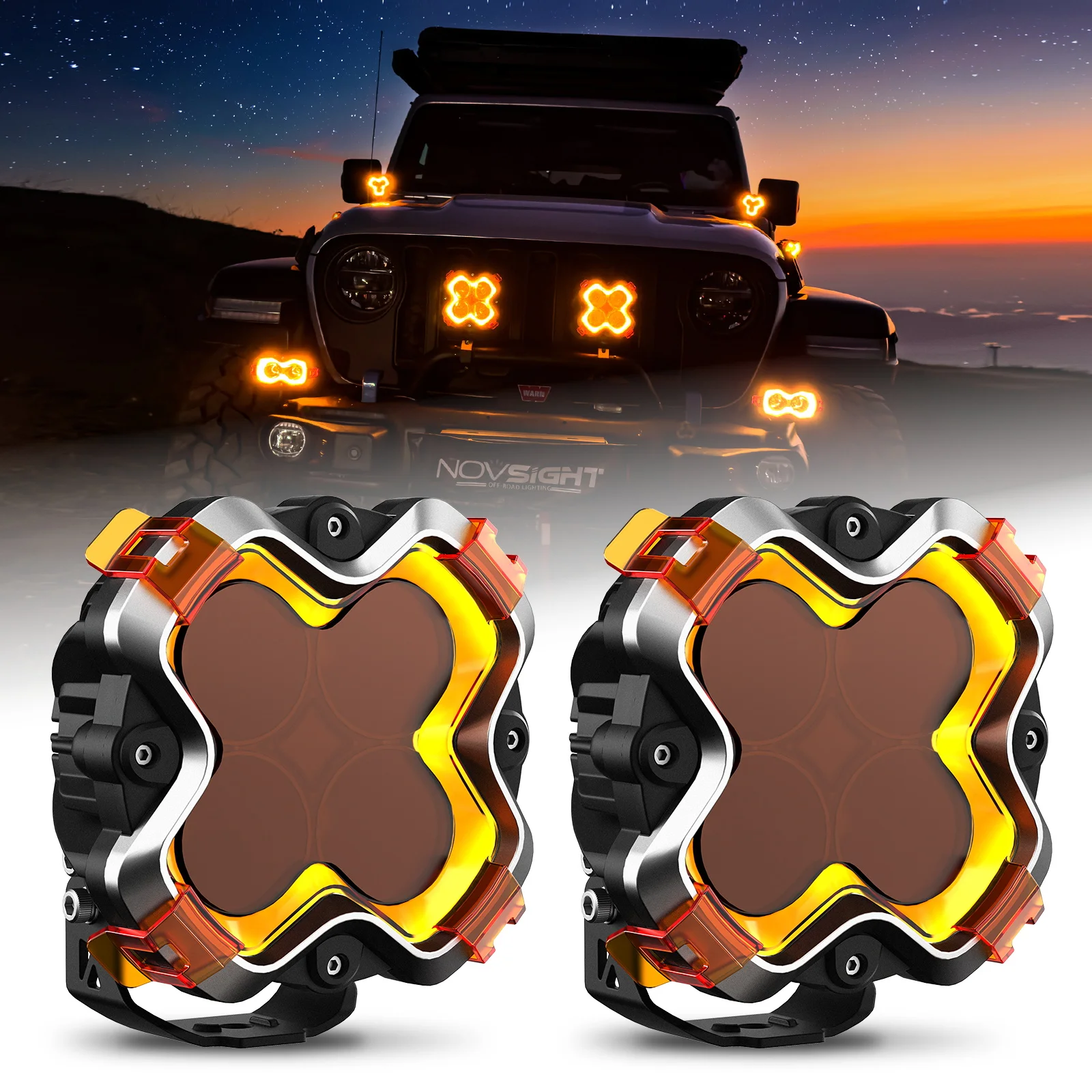 

Novsight New Style 6'' 4x4 Offroad SpotLight IP68 Waterproof Led Driving Lights Round 6 inch for off road